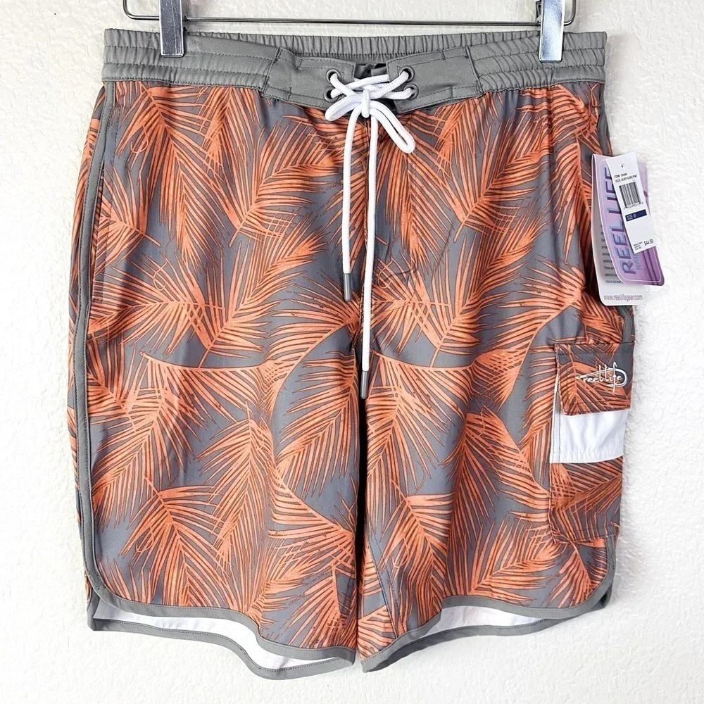 Reel Life Silver Filigree Print Board Shorts Size M
